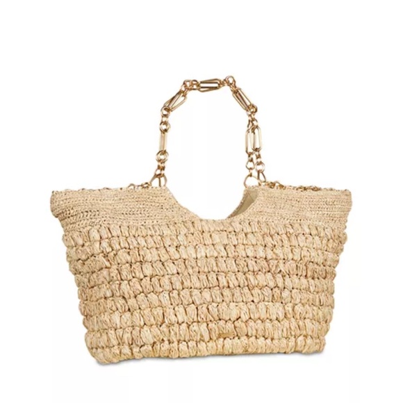 Cult Gaia Naima Tote Bag in Tan - textured bobble design with Chain Handle-NWOT - Picture 4 of 17